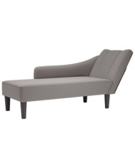 Fauteuil long avec accoudoir droit taupe tissu | Mobilier & Déco