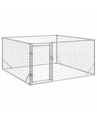 Chenil d'extérieur pour chiens porte 2x2x1 m acier galvanisé | Mobilier & Déco