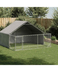 Niche d'extérieur pour chien enclos 3x3x1,9 m acier galvanisé | Mobilier & Déco
