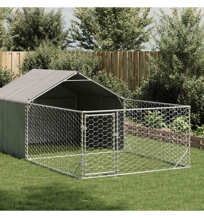 Niche d'extérieur pour chien enclos 7x2x1,5 m acier galvanisé | Mobilier & Déco