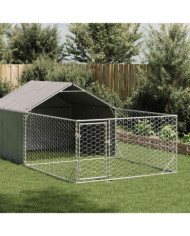 Niche d'extérieur pour chien enclos 7x2x1,5 m acier galvanisé | Mobilier & Déco