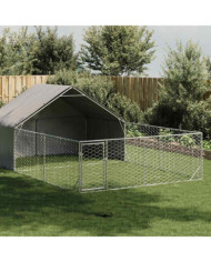 Niche d'extérieur pour chien enclos 6x3x1,9 m acier galvanisé | Mobilier & Déco