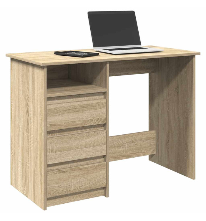 Bureau chêne sonoma 102x50x75 cm bois d'ingénierie | Mobilier & Déco