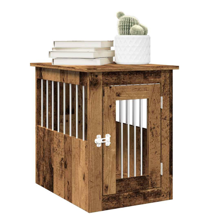 Meuble de cage chien vieux bois 45x62x59 cm bois d'ingénierie | Mobilier & Déco