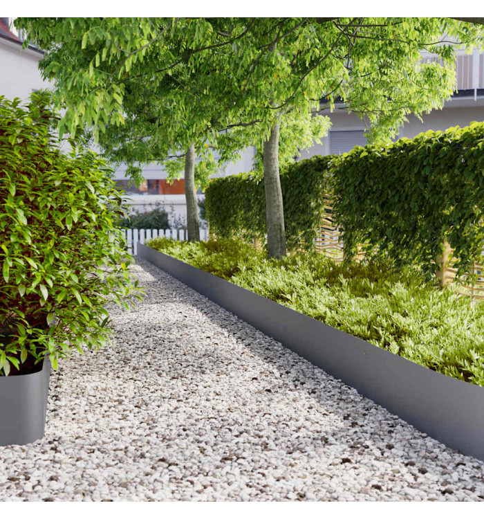Bordures pelouse 20pcs anthracite 25x103cm acier laminé à froid | Mobilier & Déco