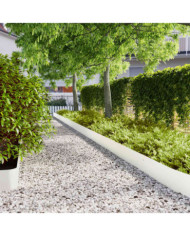 Bordures de pelouse 10 pcs blanc 20x103 cm acier laminé à froid | Mobilier & Déco