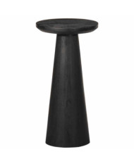 Table d'appoint noir Ø30x60 cm bois de manguier massif | Mobilier & Déco