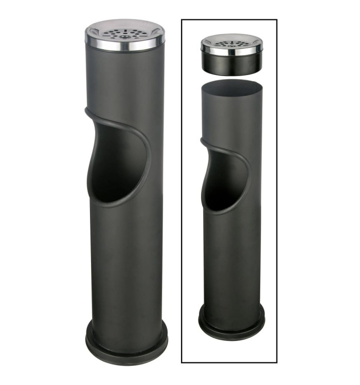 HI Poubelle cendrier Noir 46,5 cm | Mobilier & Déco