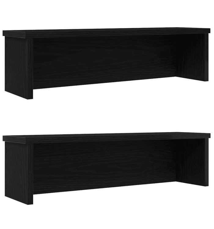  Étagères de cuisine empilables 2 pcs noir 50x15x16 cm | Mobilier & Déco