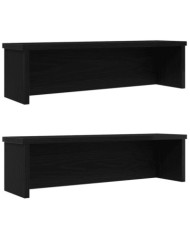  Étagères de cuisine empilables 2 pcs noir 50x15x16 cm | Mobilier & Déco