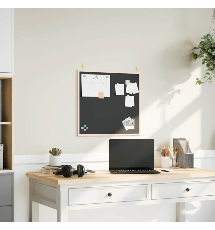Tableau noir avec cadre bois de pin massif noir 60x55 cm | Mobilier & Déco