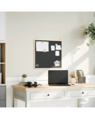 Tableau noir avec cadre bois de pin massif noir 60x55 cm | Mobilier & Déco