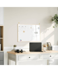 Tableau blanc magnétique avec cadre bois de pin massif 80x55 cm | Mobilier & Déco