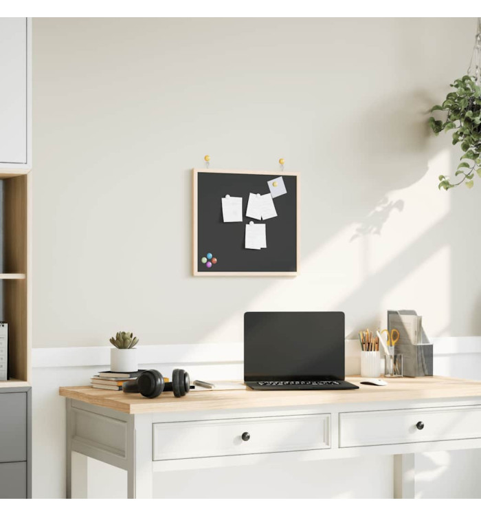 Tableau noir avec cadre bois de pin massif noir 40x40 cm | Mobilier & Déco