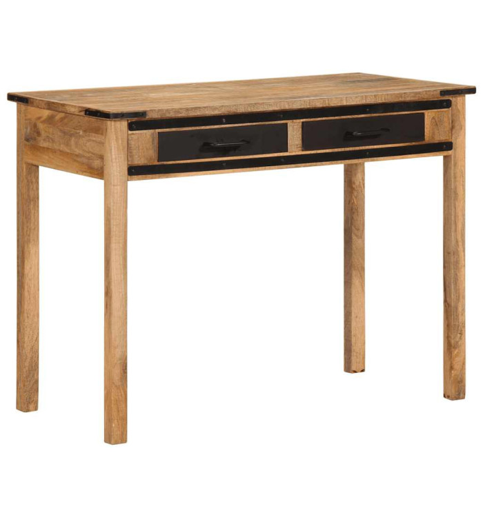 Bureau 100x50x75 cm bois de manguier brut massif | Mobilier & Déco
