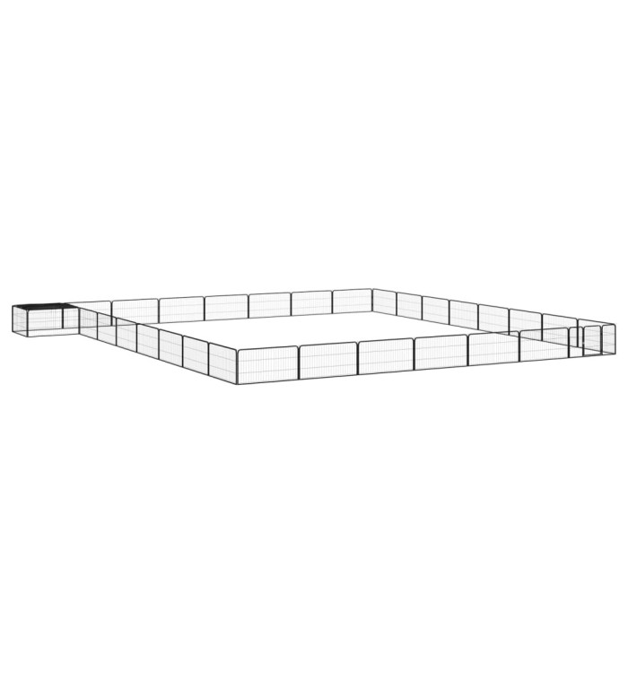 Parc pour chien 32panneaux Noir 100x50cm Acier enduit de poudre | Mobilier & Déco
