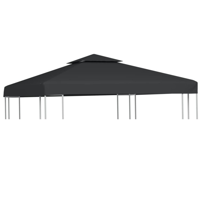 Recouvrement de remplacement d'auvent 310 g/m² 3x3 m Gris foncé | Mobilier & Déco