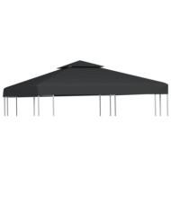 Recouvrement de remplacement d'auvent 310 g/m² 3x3 m Gris foncé | Mobilier & Déco