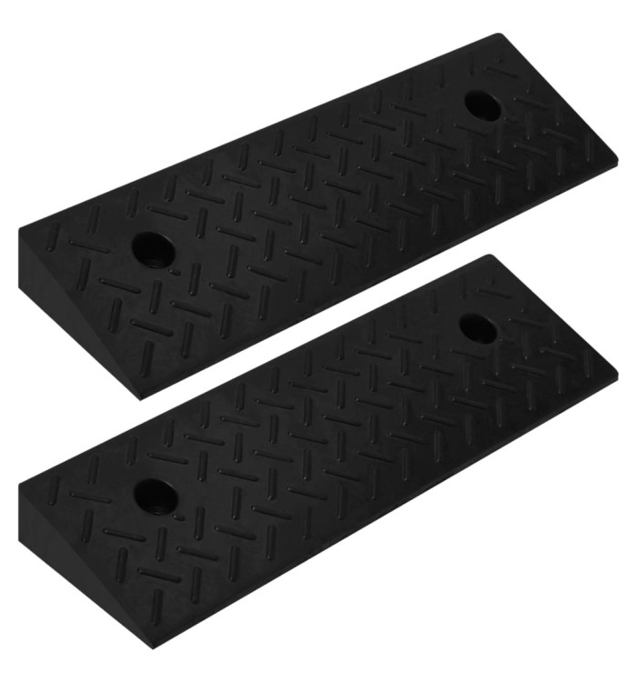 Rampes de bordure 2 pcs 50x17,5x5 cm Caoutchouc | Mobilier & Déco