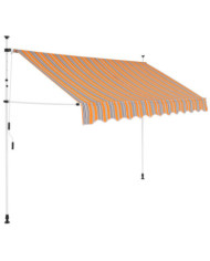 Auvent rétractable manuel 300 cm Rayures jaunes et bleues | Mobilier & Déco