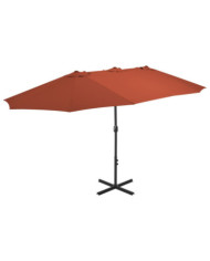 Parasol d'extérieur avec poteau en aluminium terre cuite | Mobilier & Déco