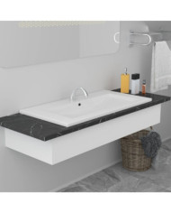 Lavabo encastré 91 x 39,5 x 18,5 cm Céramique Blanc | Mobilier & Déco