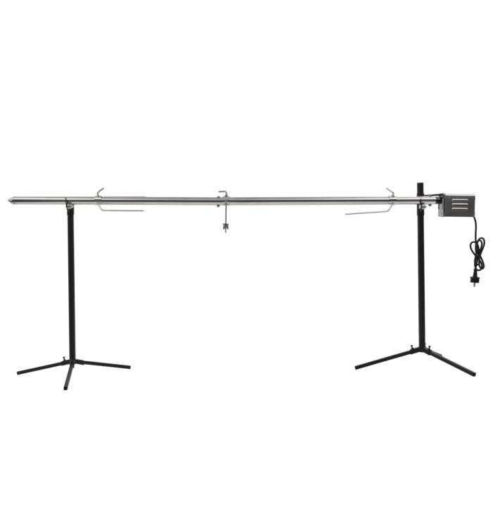 Gril de barbecue automatique avec moteur Inox 207x45x81 cm | Mobilier & Déco