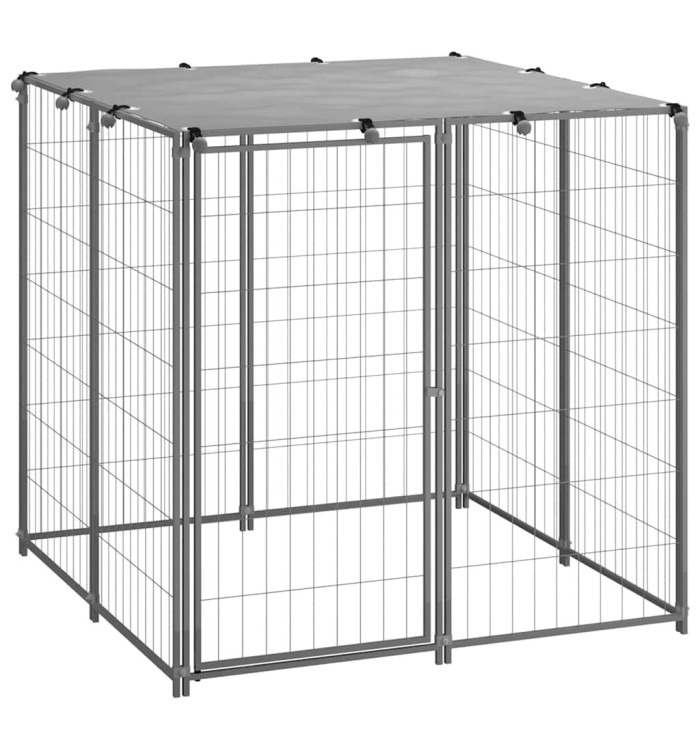 Chenil Argenté 110x110x110 cm Acier | Mobilier & Déco