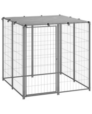 Chenil Argenté 110x110x110 cm Acier | Mobilier & Déco