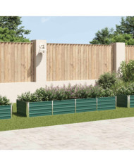 Lit surélevé de jardin Acier galvanisé 320x80x45 cm Vert | Mobilier & Déco