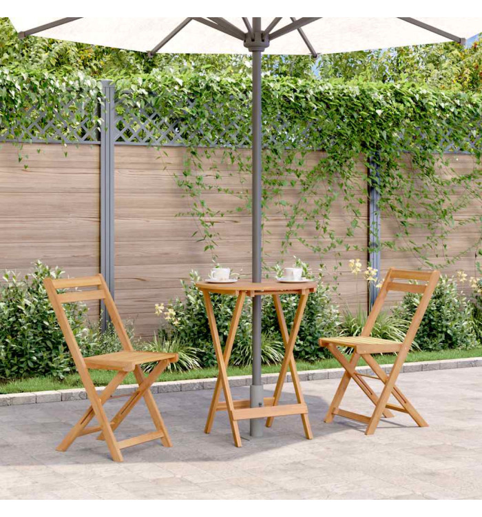 Table pliable de jardin 60x75 cm bois d'acacia massif | Mobilier & Déco