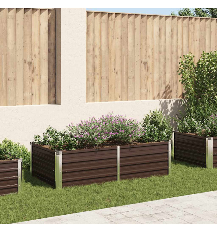 Jardinière 160 x 80 x 45 cm Acier galvanisé Marron | Mobilier & Déco
