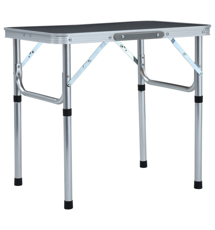 Table pliable de camping Gris Aluminium 60x45 cm | Mobilier & Déco