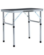 Table pliable de camping Gris Aluminium 60x45 cm | Mobilier & Déco