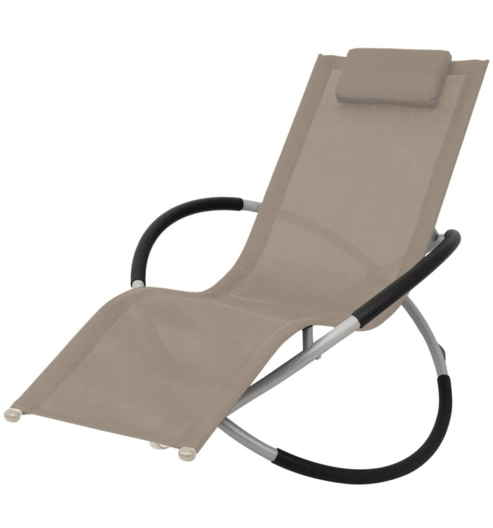Chaise longue géométrique d'extérieur Acier Taupe | Mobilier & Déco