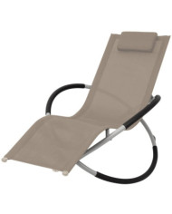 Chaise longue géométrique d'extérieur Acier Taupe | Mobilier & Déco