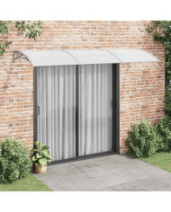 Auvent de porte Gris 300x100 cm Polycarbonate | Mobilier & Déco