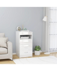 Armoire à tiroirs Blanc brillant 40x50x76 cm Bois d'ingénierie | Mobilier & Déco