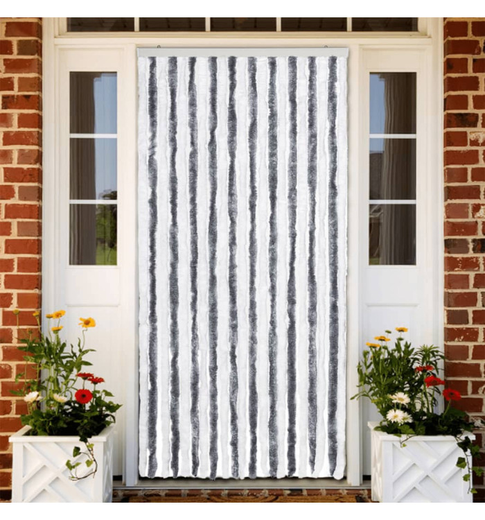 Moustiquaire Gris et blanc 90x220 cm Chenille | Mobilier & Déco