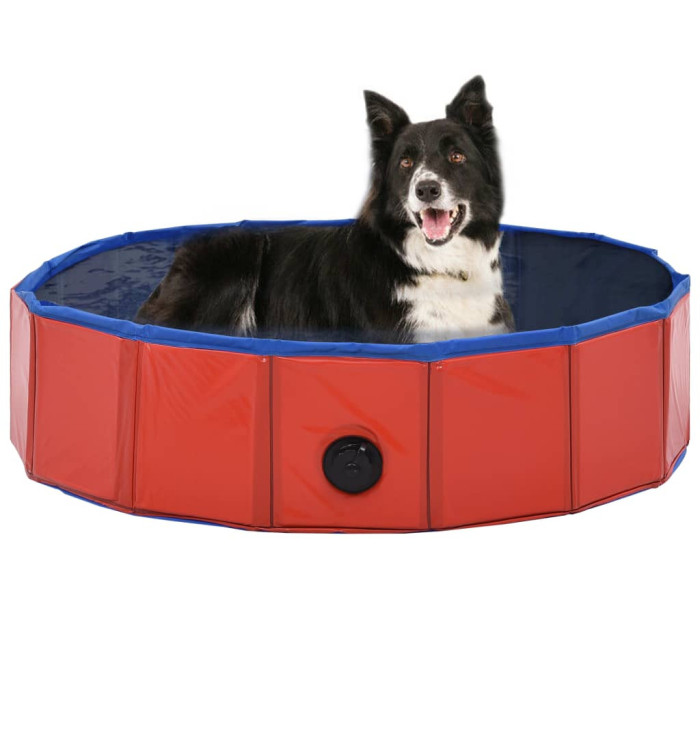 Piscine pliable pour chiens Rouge 80x20 cm PVC | Mobilier & Déco