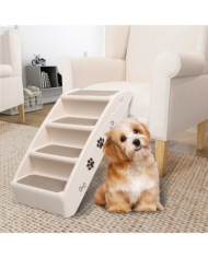 Escaliers pliables pour chiens Crème 62x40x49,5 cm | Mobilier & Déco