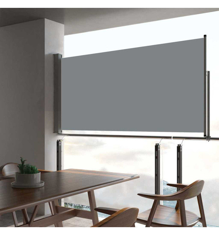 Auvent latéral rétractable de patio 80x300 cm Gris | Mobilier & Déco