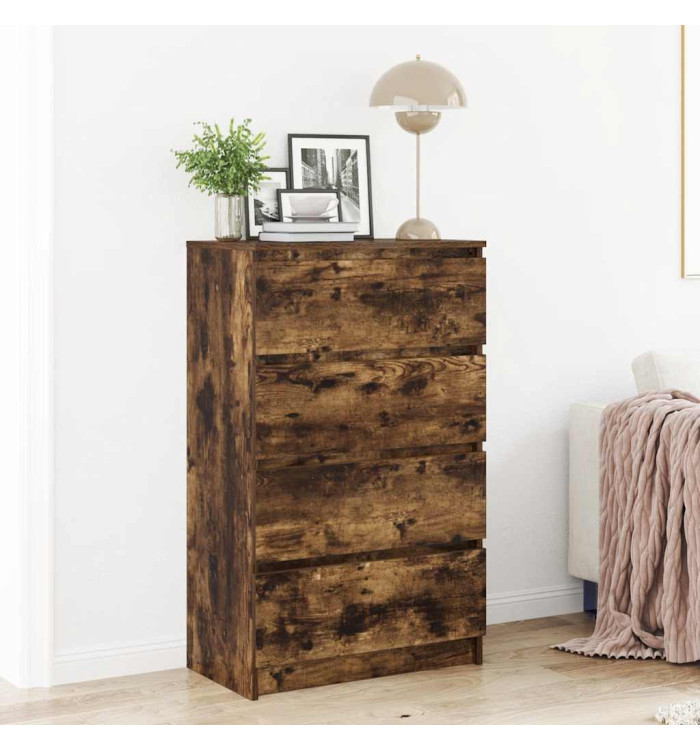 Buffet Chêne fumé 60x35x98,5 cm Bois d'ingénierie | Mobilier & Déco