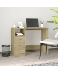 Bureau avec tiroirs Chêne sonoma 102x50x76 cm Bois d'ingénierie | Mobilier & Déco