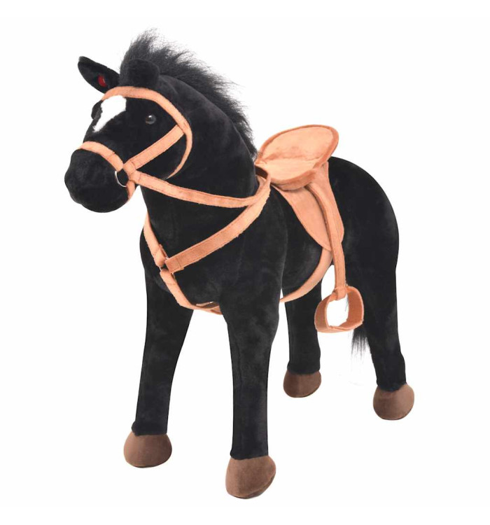Jouet en peluche Cheval Noir | Mobilier & Déco