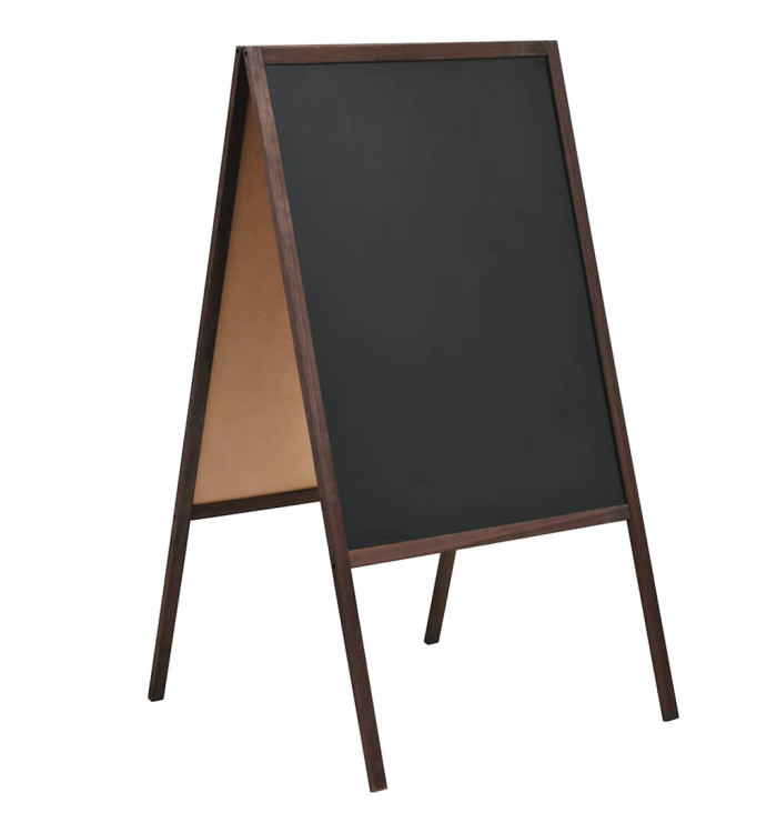 Tableau noir double face Bois de cèdre Autoportant 60x80 cm | Mobilier & Déco