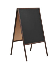 Tableau noir double face Bois de cèdre Autoportant 60x80 cm | Mobilier & Déco