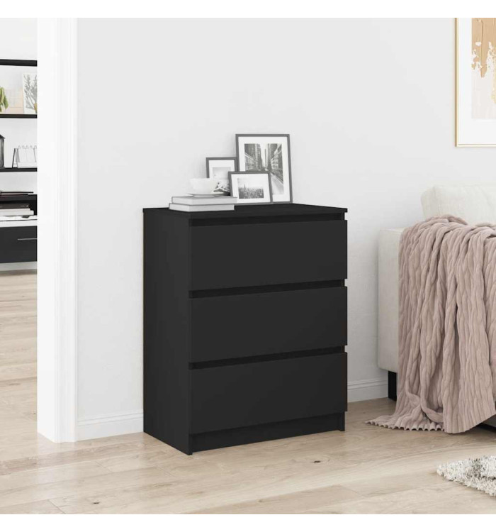 Buffet Noir 60x35x76 cm Bois d'ingénierie | Mobilier & Déco