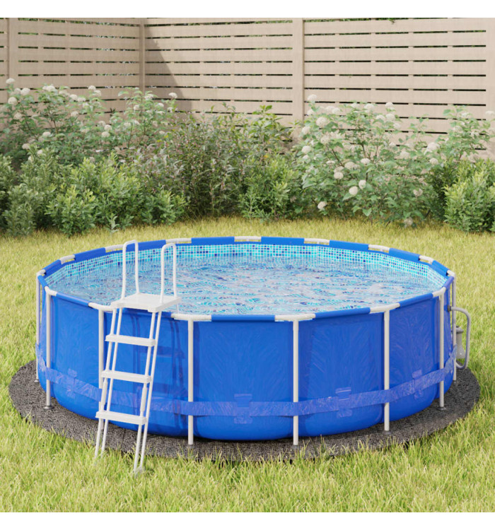 Bâche de piscine gris clair Ø306 cm géotextile polyester | Mobilier & Déco