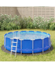 Bâche de piscine gris clair Ø306 cm géotextile polyester | Mobilier & Déco